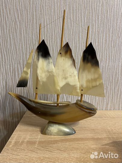 Статуэтка парусник из рога СССР