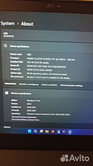 Ноутбук Lenovo ThinkPad T580 15,6