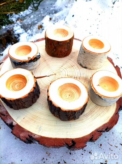 Подсвечники из дерева