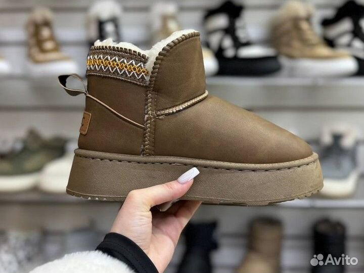 Угги UGG женские на зиму Brown high ti