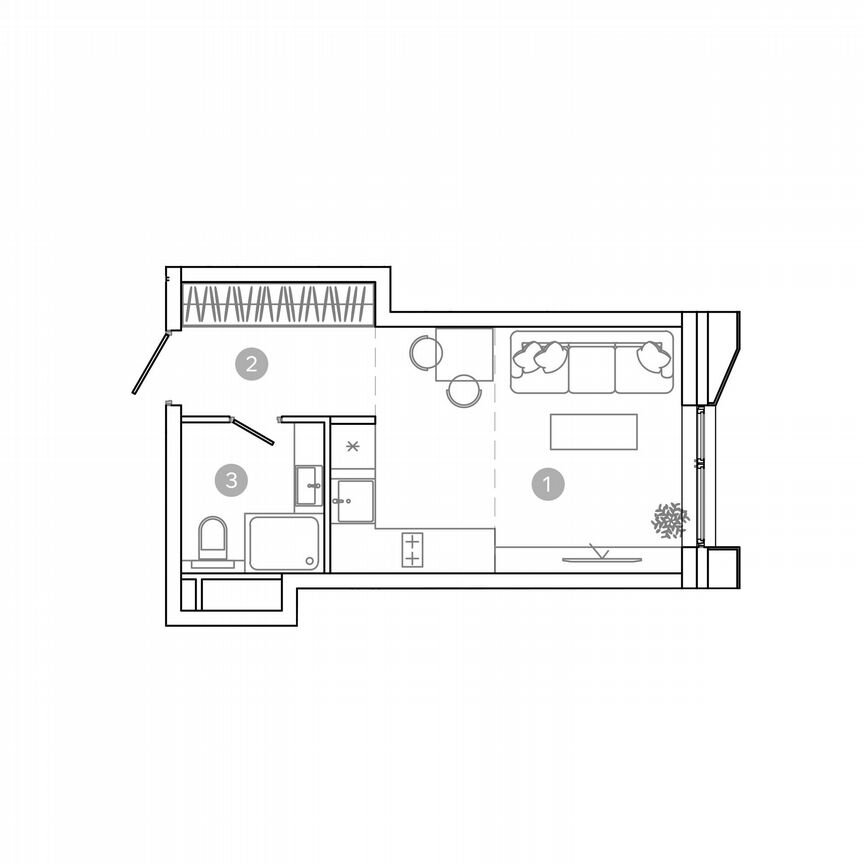 Квартира-студия, 23,2 м², 7/17 эт.