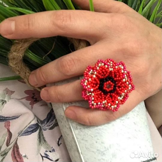Кольцо из бисера