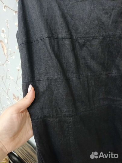 Платье Лён, классика, Collection чёрное