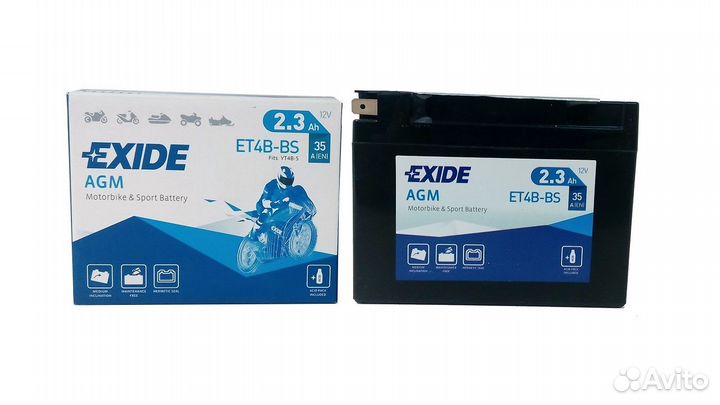Аккумулятор мото exide ET4B-BS (YT4B-BS)