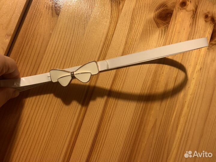 Ремень женский кожаный белый