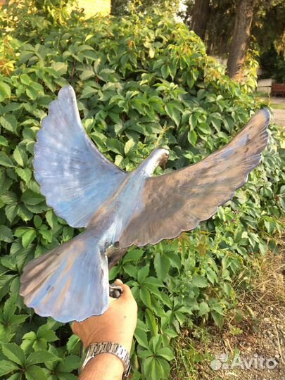 Статуэтка голубь, птица, ручная ковка, металл