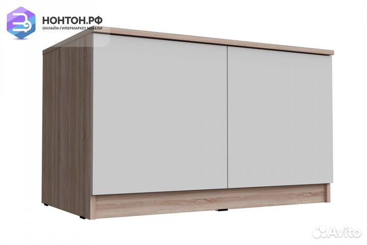 Тумба-антресоль Челси дуб сонома / белый глянец