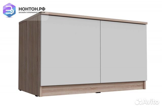 Тумба-антресоль Челси дуб сонома / белый глянец