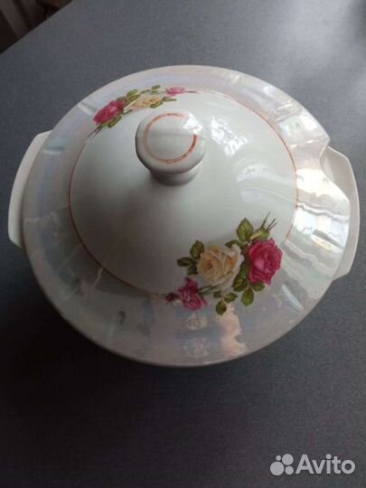 Супница фарфор СССР перламутр 3 л