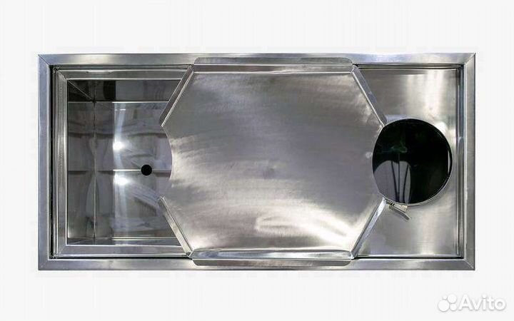 Передвижной разделочный стол с мойкой