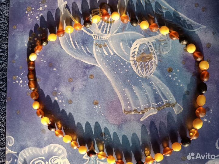 Янтарные бусы натуральные