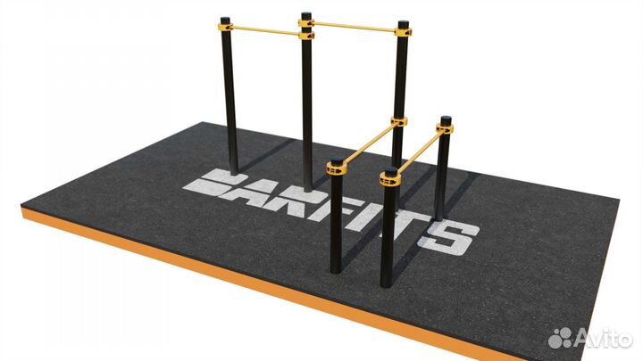 Двойной турник С брусьями свс-76 89мм пластик