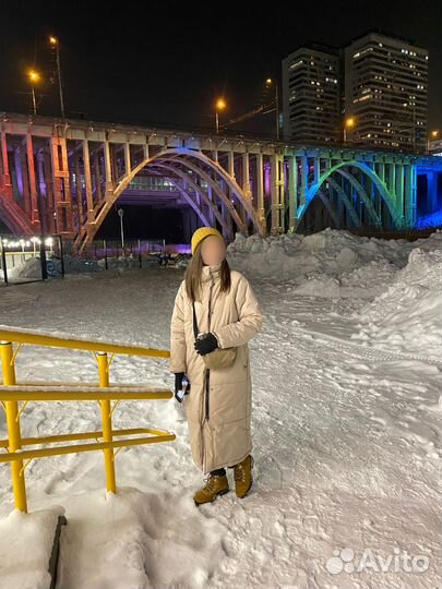 Пуховик длинный женский оверсайз