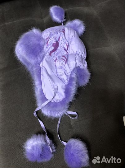 Шапка зимняя меховая Disney Рапунцель