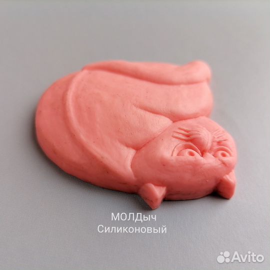 Силиконовая форма толстый кот. Молд силиконовый