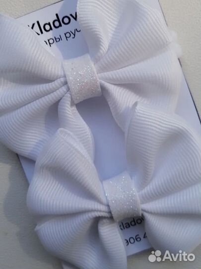 Банты для волос белые