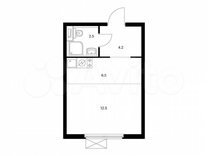 Квартира-студия, 25,7 м², 13/14 эт.