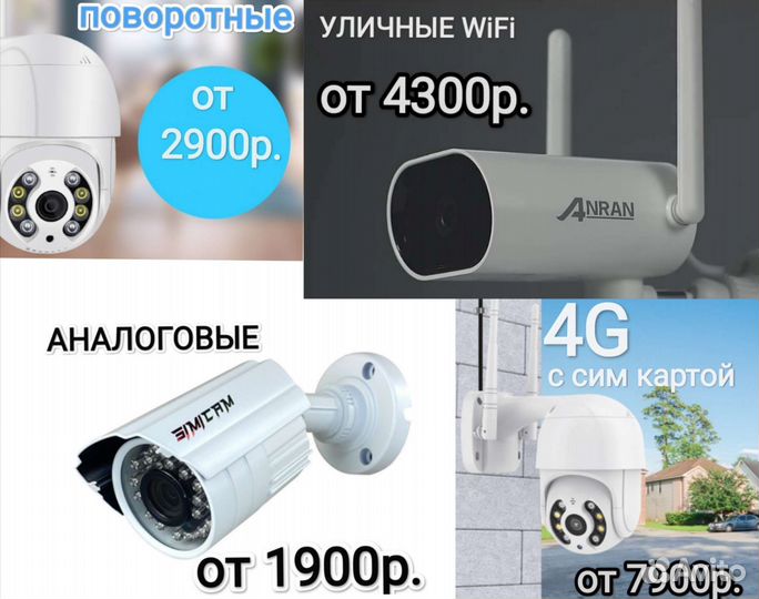 Камера видеонаблюдения 4G/wifi/ip/аналог