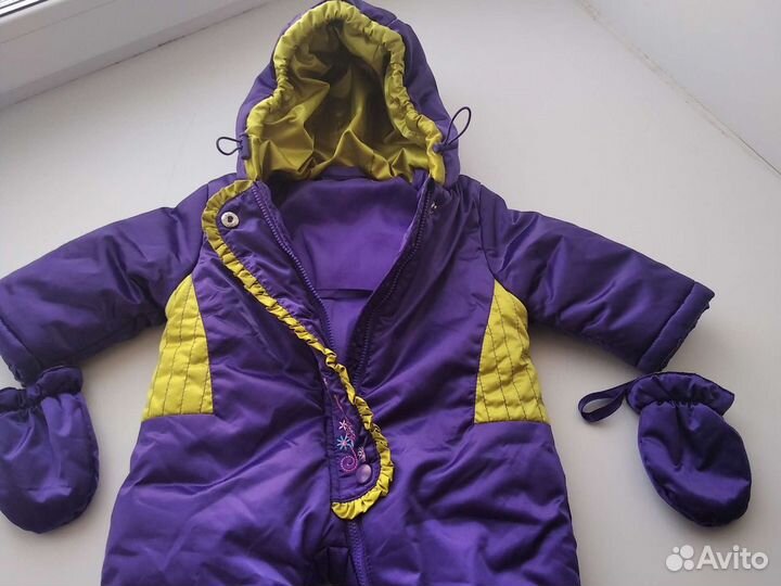 Комбинезон Детский и Шапка осень 0-7 мес