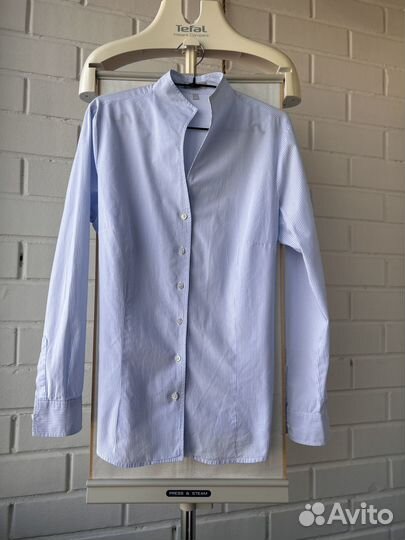 Рубашка приталенная Marco Pecci в голубую полоску