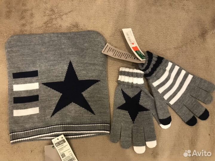 Комплект шапка и перчатки Benetton 10-12 лет