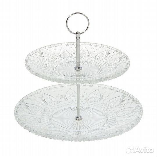 Подставка для пирожных 2-ярусная (стекло)