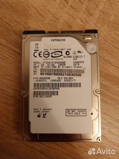 Жёсткий диск HDD для ноутбука Hitachi 2.5 100 Гб