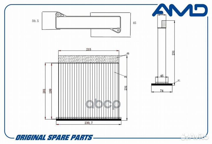 Фильтр салона угольный;mitsubishi (Outlander I