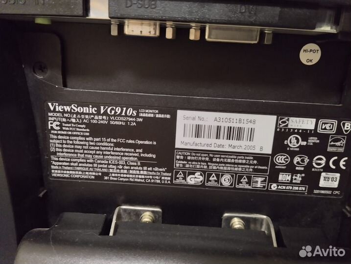 Монитор viewsonic VG910s
