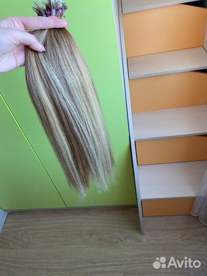 Волосы для наращивания блонд 45 см