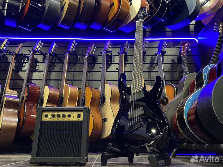 Электрогитара Harley Benton (7 струн) + Комбо 10вт