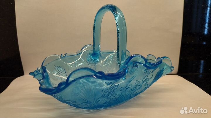 Вазочка, корзинка 19 век. мальцов. купоросное сте