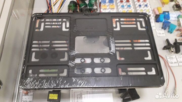 Рамка госномера квадратная чёрная, 290х170мм