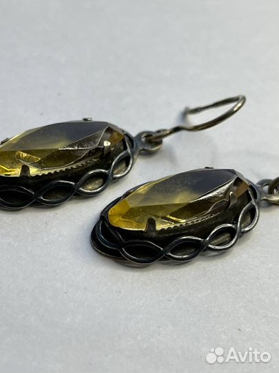 Винтажные серьги. антикварные Серебро 875