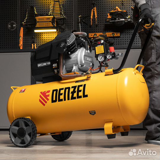 Компрессор Х-PRO 2.2 кВт 400 л/мин 100л Denzel