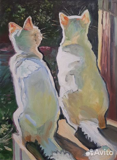 Картина маслом Деревенские коты