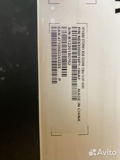 RTX 3050 stormx palit на гарантии