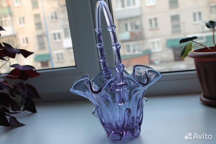 Ваза цветное стекло чехословакия