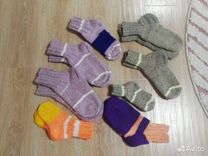 Носки шерстяные вязаные в ручную