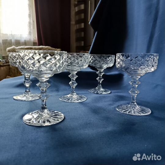 Креманки, салатники, хрусталь. 5шт