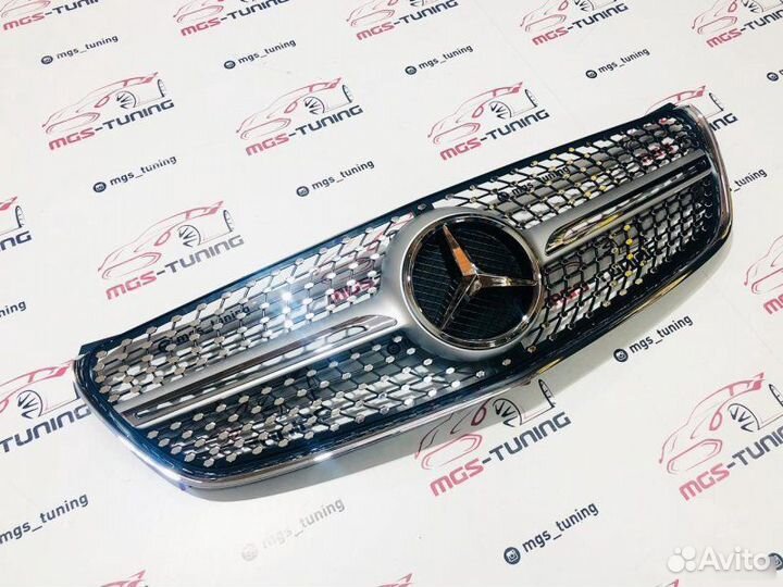 Решетка Mercedes V-Class Diamond Silver Б/К 14-н.в