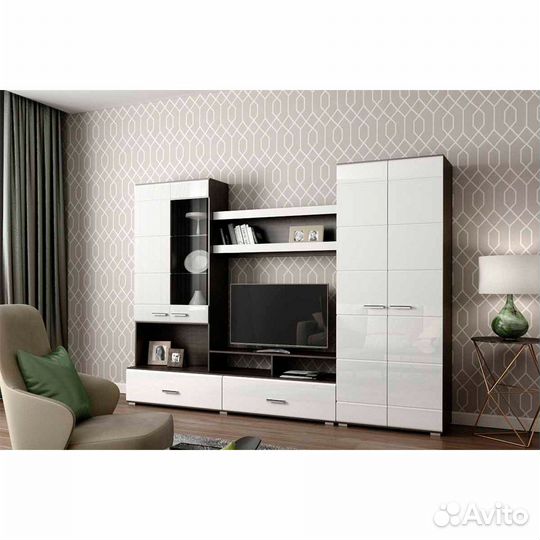 Гостиная (2,8м) глянец белый/венге Вегас-1