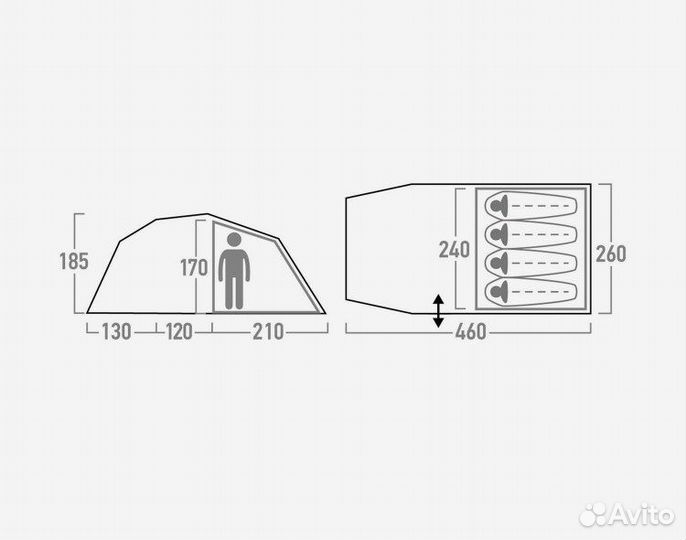 Палатка четырехместная Outventure Trenton 4