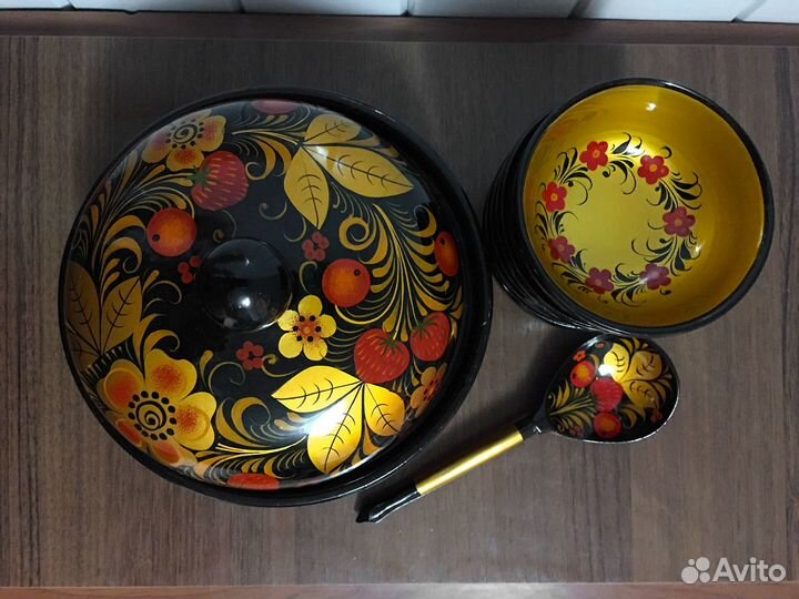 Набор для меда (варенья) Хохлома