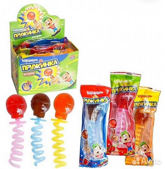 Леденцы карамель Пружинка ассорти 30 штук
