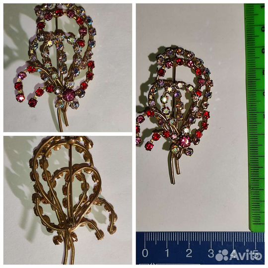 Винтажные Броши Aurora Borealis Чехословакия