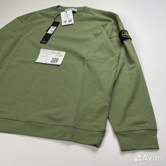 Лёгкий свитшот Stone Island 23SS зелёный шалфей L