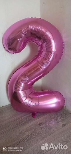 Цифра 2 на день рождения, размер 102см