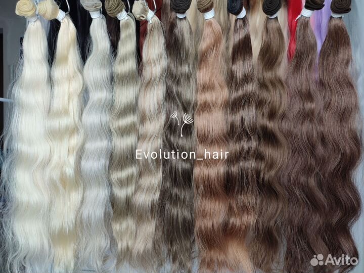 Биопротеиновые волосы на трессе волна 60см 100гр