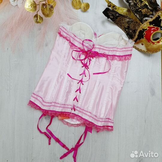 Нежно-розовый корсет с бантиками 50 (L/XL)